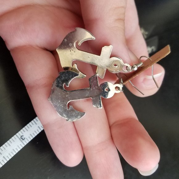 NEW Chevron Anchor Earrings - Last Pair - Picture 5 of 7